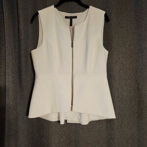 BCBGMAXAZARI Peplum fitted zipup sleeveless top